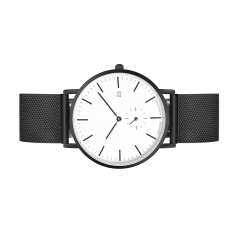OEMデザイン時計工場ブラックメッシュバンドメンズ腕時計