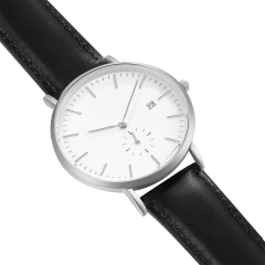 OEMデザイン本革ストラップミヨタムートメンズ腕時計