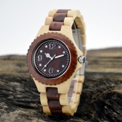 男性のためのヴォーグ木製クォーツ腕時計