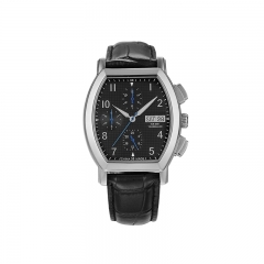 メンズクォーツ腕時計ブラウンレザークロノグラフデイト表示アナログ腕時計