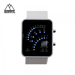 LED腕時計シリコン素材四角形のデジタルディスプレイ別の色の腕時計