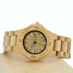 ベストセールアナログハイグレードジェント木製クォーツ腕時計