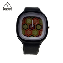 シリコン素材より多くの色の正方形の時計腕時計hiha品質ホット販売